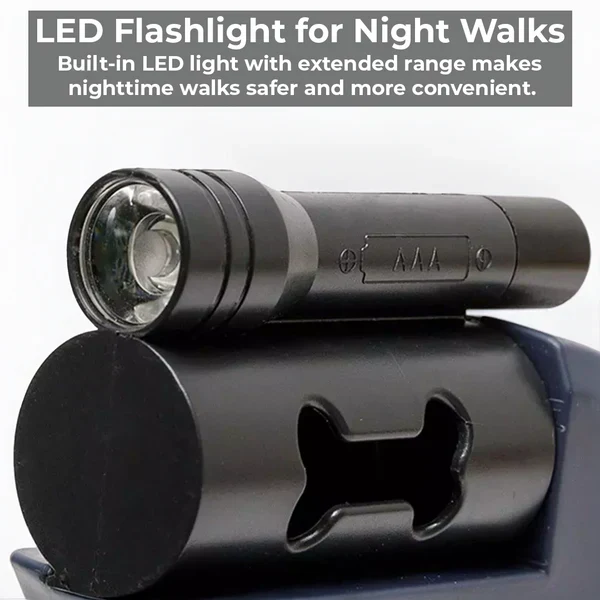 Retractable Dog Leash with Flashlight and Waste Bag Dispenser