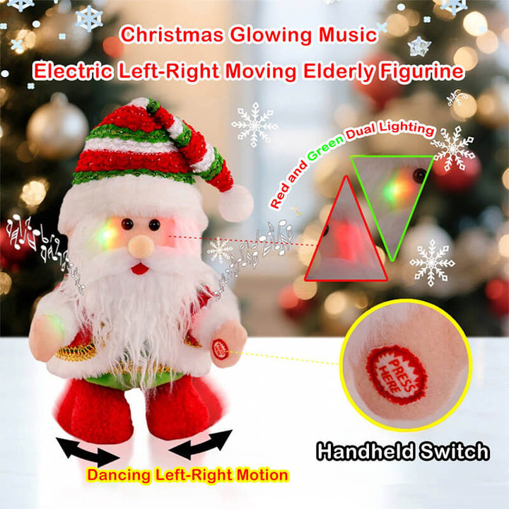 Santa Plush Toy with LED Light for Holiday Decor