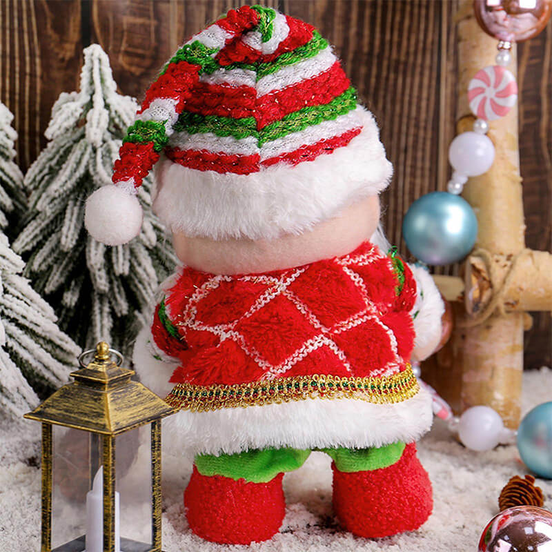 Santa Plush Toy with LED Light for Holiday Decor