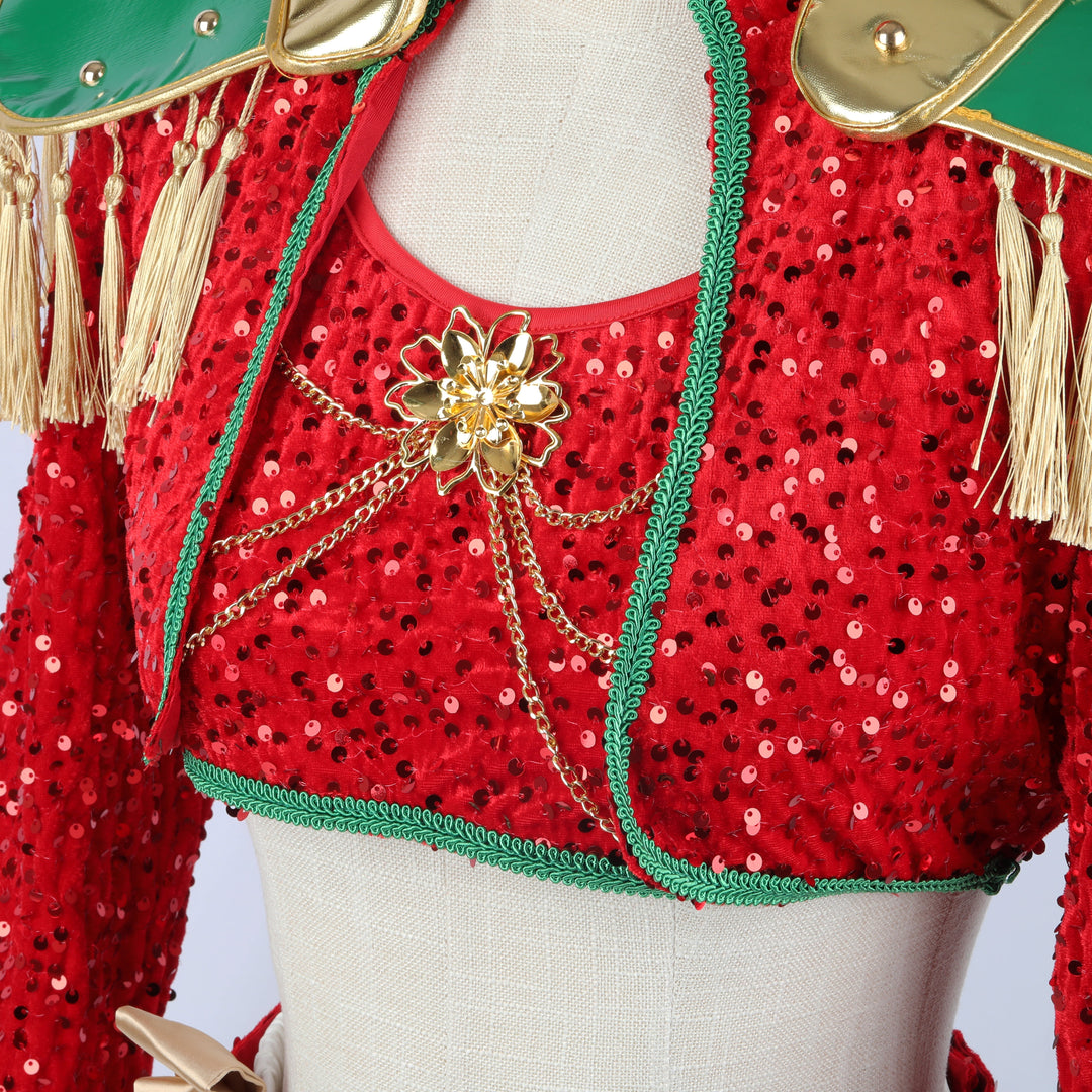 Sequin Crop Top and Skirt Costume Set