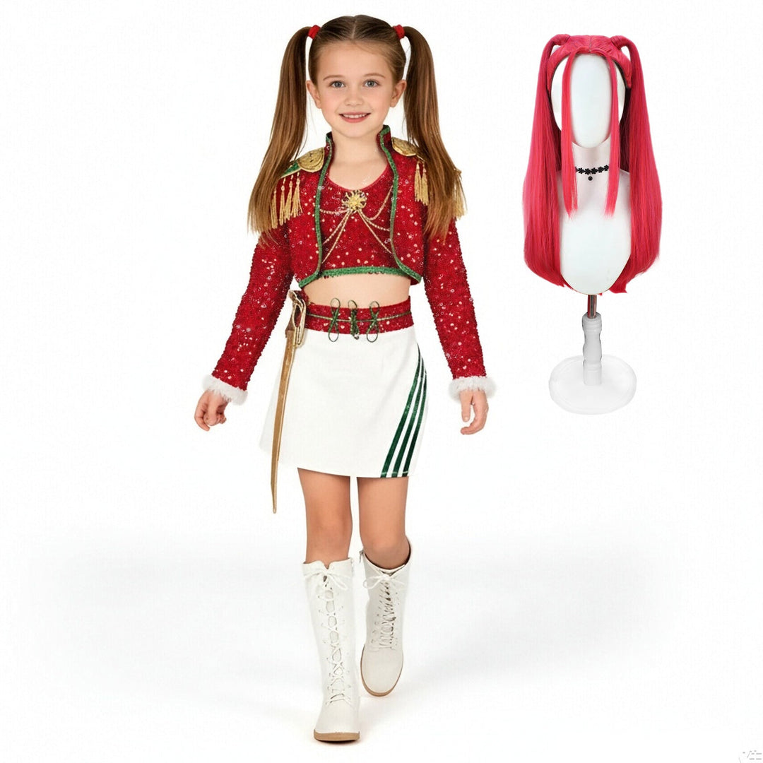 Sequin Crop Top and Skirt Costume Set