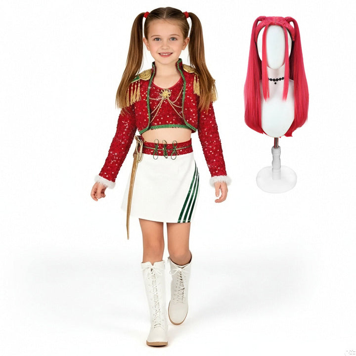 Sequin Crop Top and Skirt Costume Set