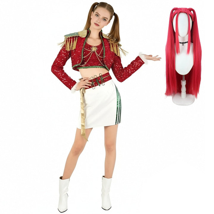 Sequin Crop Top and Skirt Costume Set