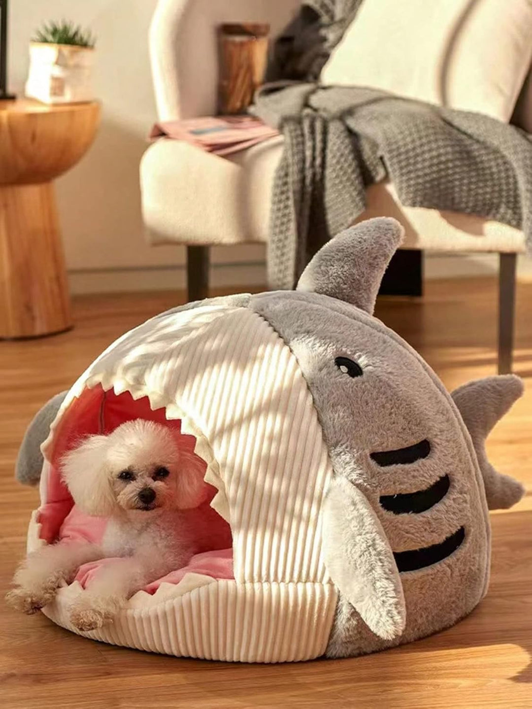 Shark Cat Bed Semi-Closed Nest for Cats and Dogs