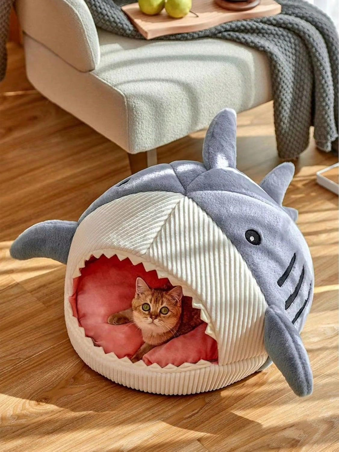 Shark Cat Bed Semi-Closed Nest for Cats and Dogs
