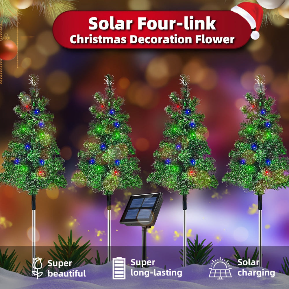 Solar Christmas Tree Pathway Lights Set