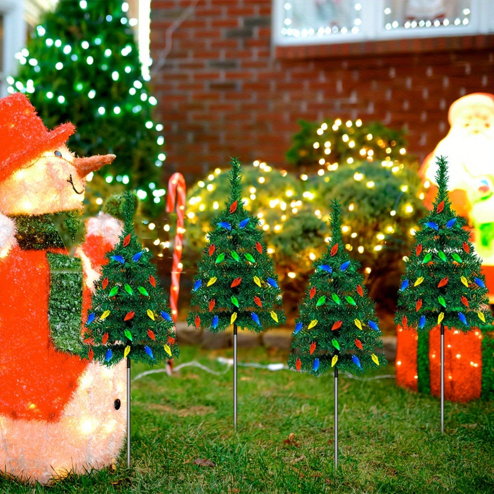 Solar Christmas Tree Pathway Lights Set