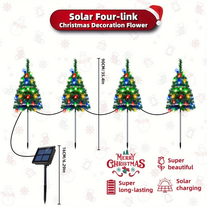 Solar Christmas Tree Pathway Lights Set
