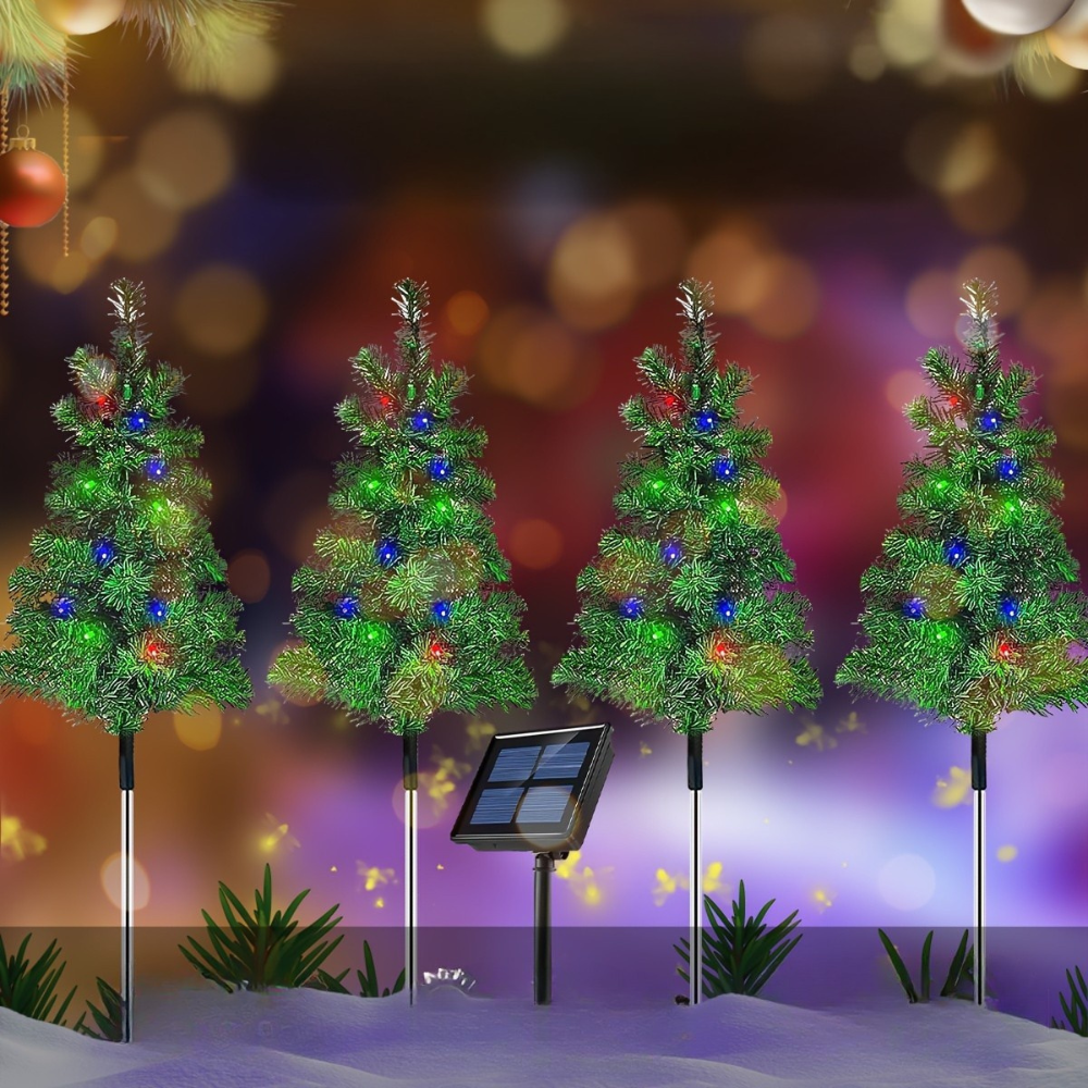Solar Christmas Tree Pathway Lights Set