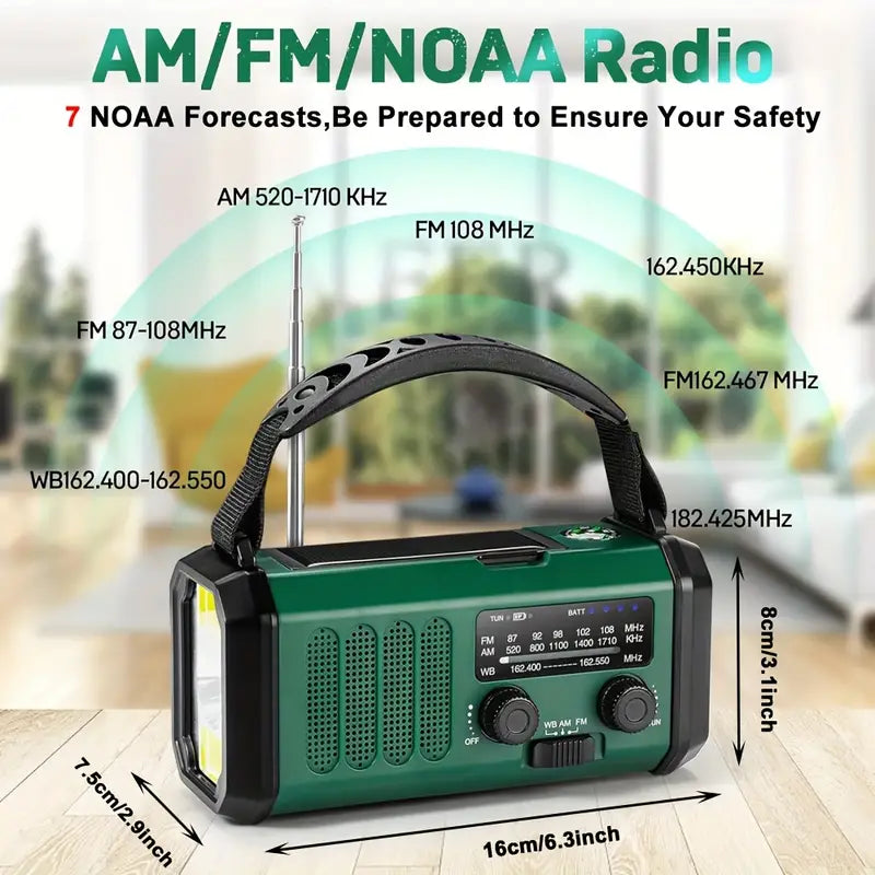 Solar Emergency Radio and Flashlight for Outdoor Use