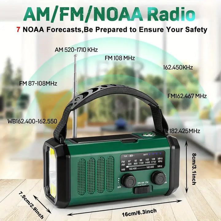 Solar Emergency Radio and Flashlight for Outdoor Use