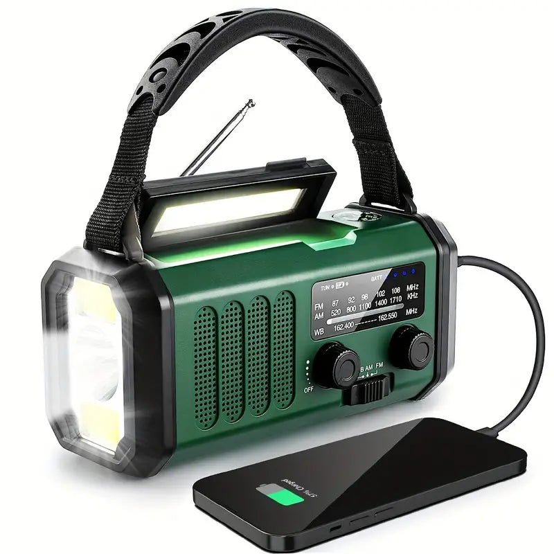 Solar Emergency Radio and Flashlight for Outdoor Use