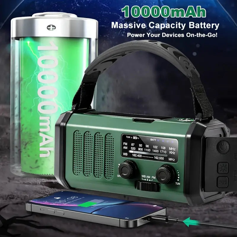 Solar Emergency Radio and Flashlight for Outdoor Use