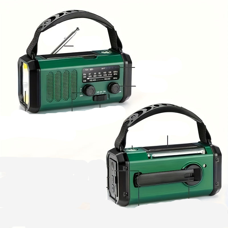 Solar Emergency Radio with Power Bank and LED Light