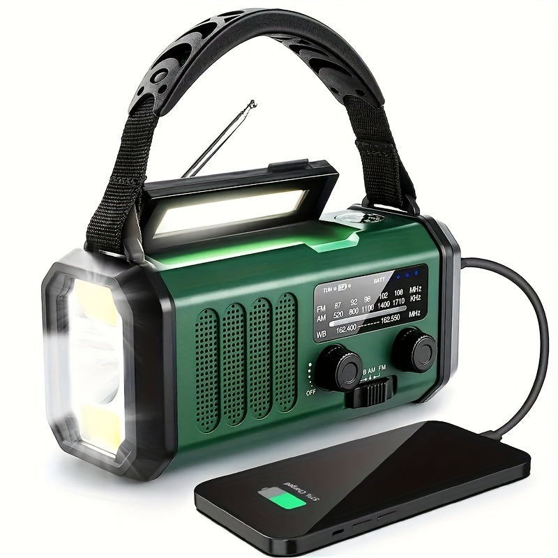 Solar Emergency Radio with Power Bank and LED Light