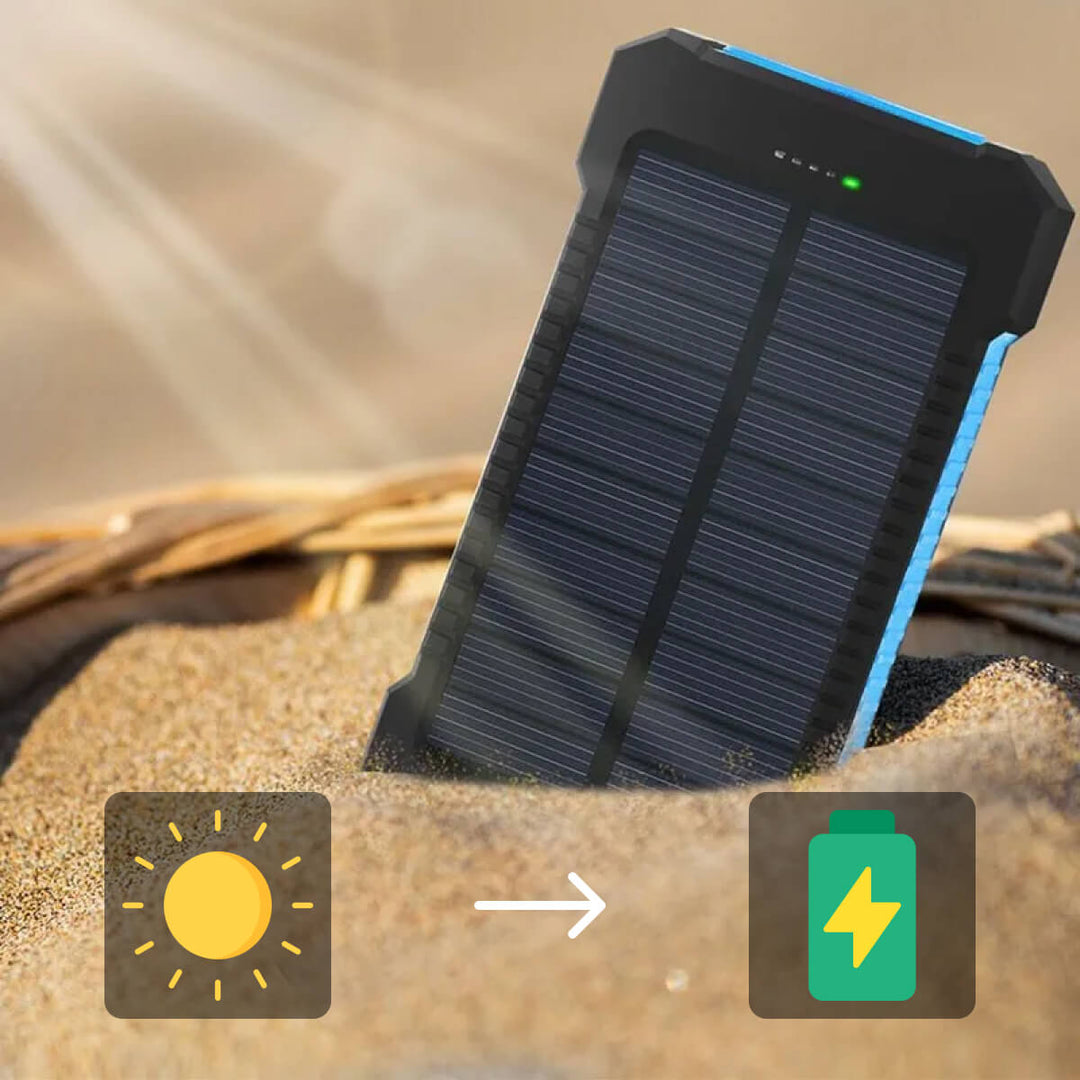 Solar Power Bank 20000mAh Waterproof Portable Charger