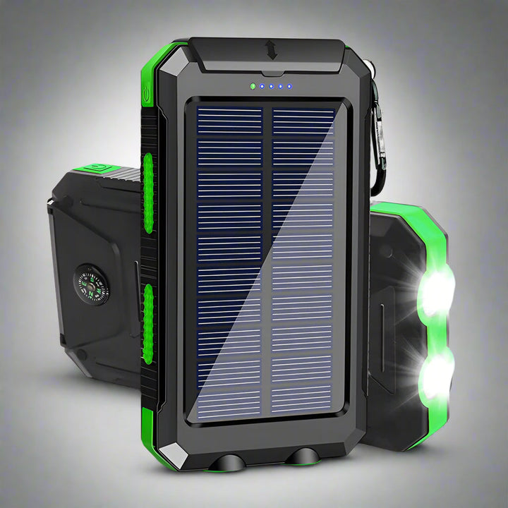 Solar Power Bank Waterproof Charger with Built-in Torch