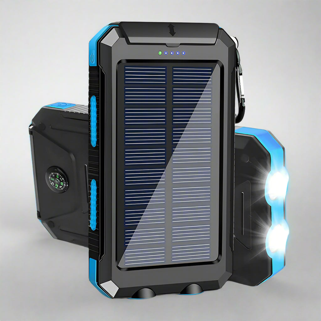Solar Power Bank Waterproof Charger with Built-in Torch