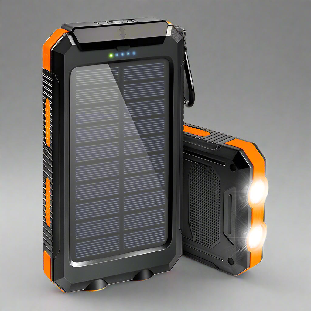 Solar Power Bank Waterproof Charger with Built-in Torch