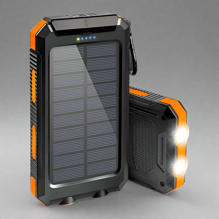 Solar Power Bank Waterproof Charger with Built-in Torch