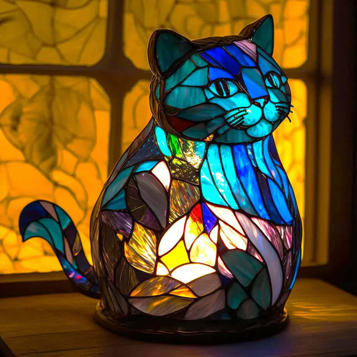 Stained Glass Animal Table Lamp Night Light for Home Decor