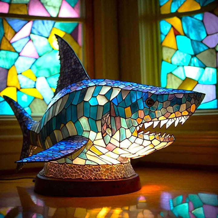 Stained Glass Animal Table Lamp Night Light for Home Decor