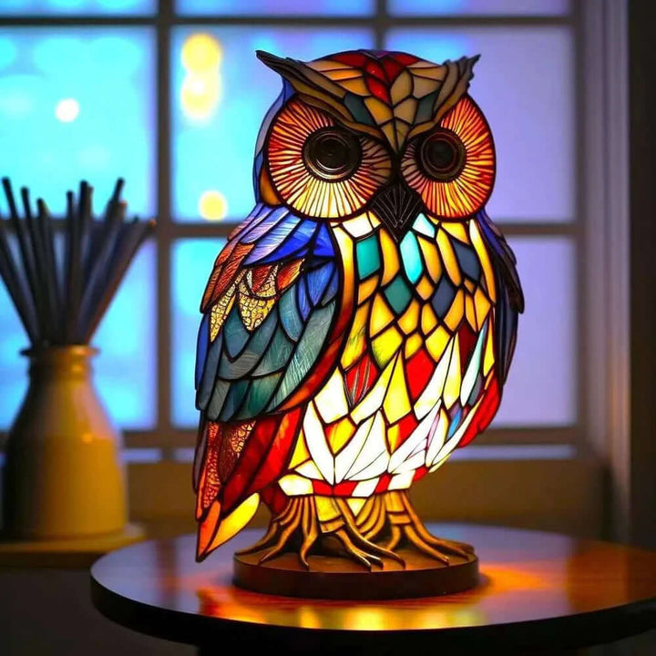 Stained Glass Animal Table Lamp Night Light for Home Decor
