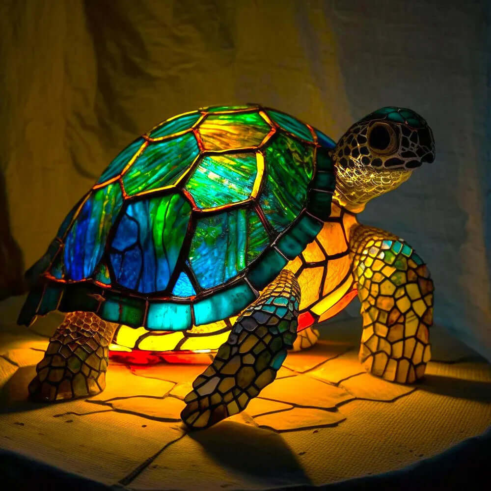 Stained Glass Animal Table Lamp Night Light for Home Decor