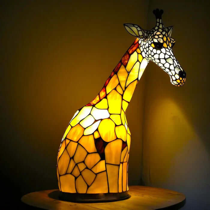 Stained Glass Animal Table Lamp Night Light for Home Decor