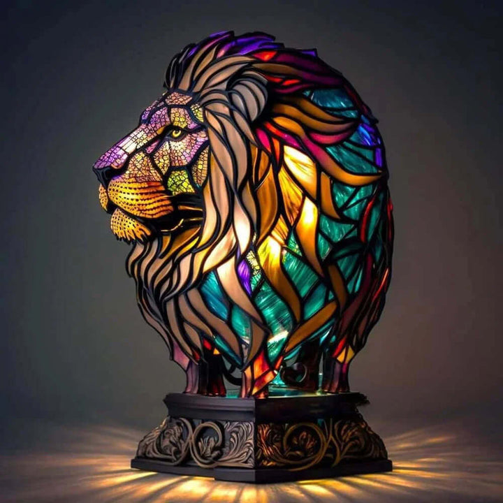 Stained Glass Animal Table Lamp Night Light for Home Decor