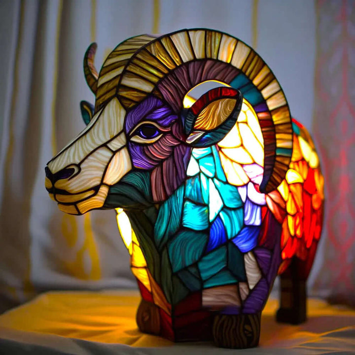 Stained Glass Animal Table Lamp Night Light for Home Decor