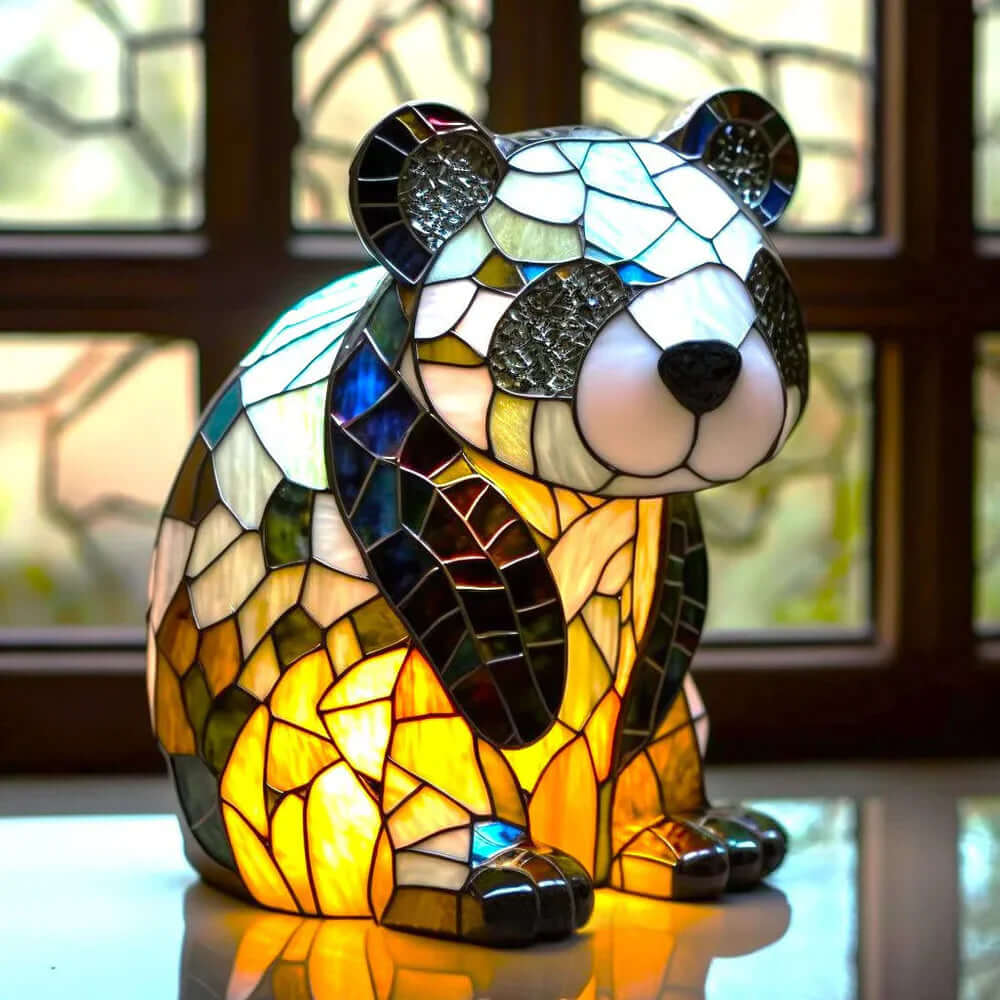 Stained Glass Animal Table Lamp Night Light for Home Decor