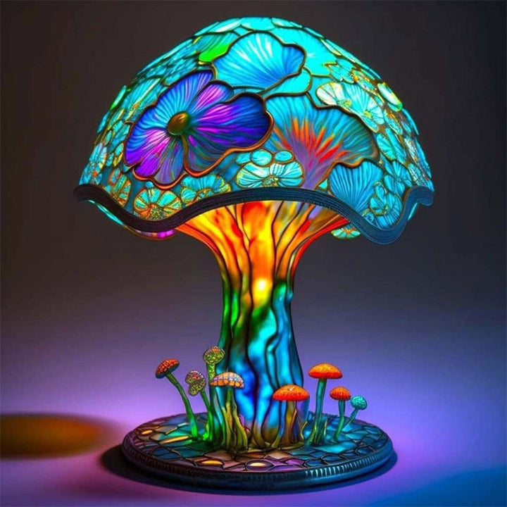 Stained Glass Mushroom Lamp - 9 Style Options Available