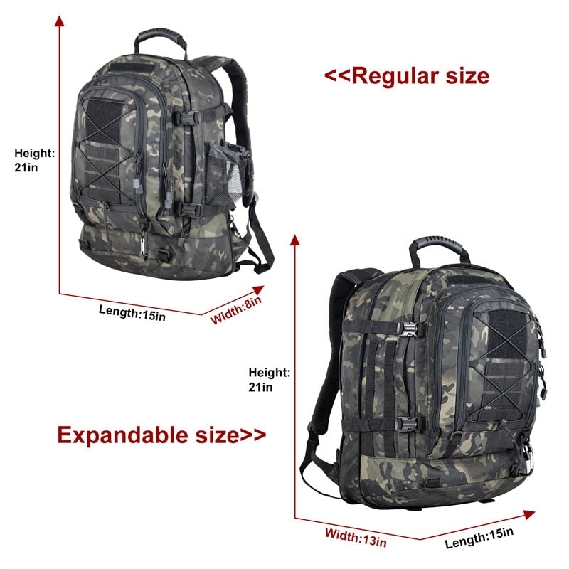 Tactical Waterproof Expandable Military Backpack Rucksack