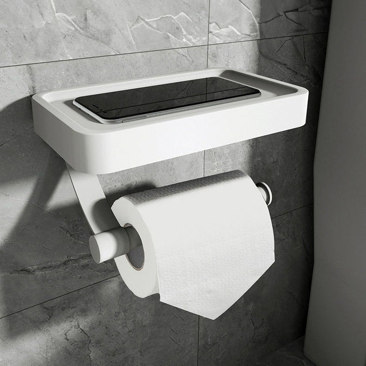 Toilet Paper Holder with Storage Shelf