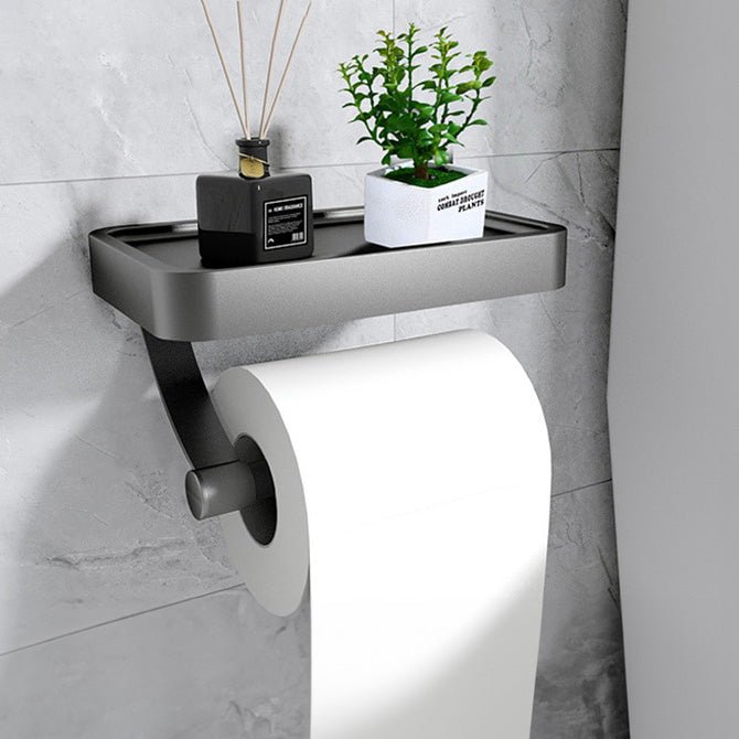 Toilet Paper Holder with Storage Shelf