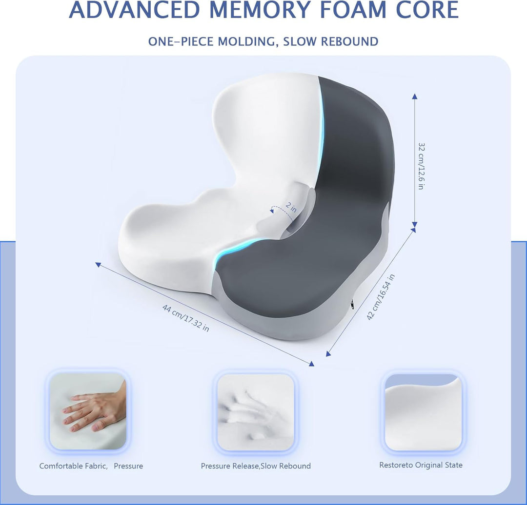 Truck Seat Cushion with Memory Foam Lumbar Support