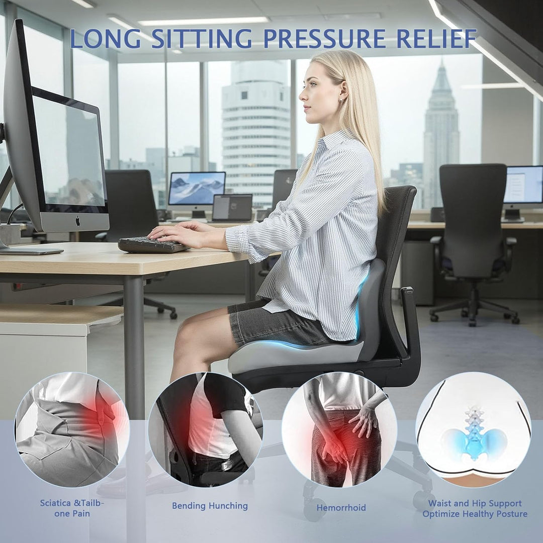 Truck Seat Cushion with Memory Foam Lumbar Support