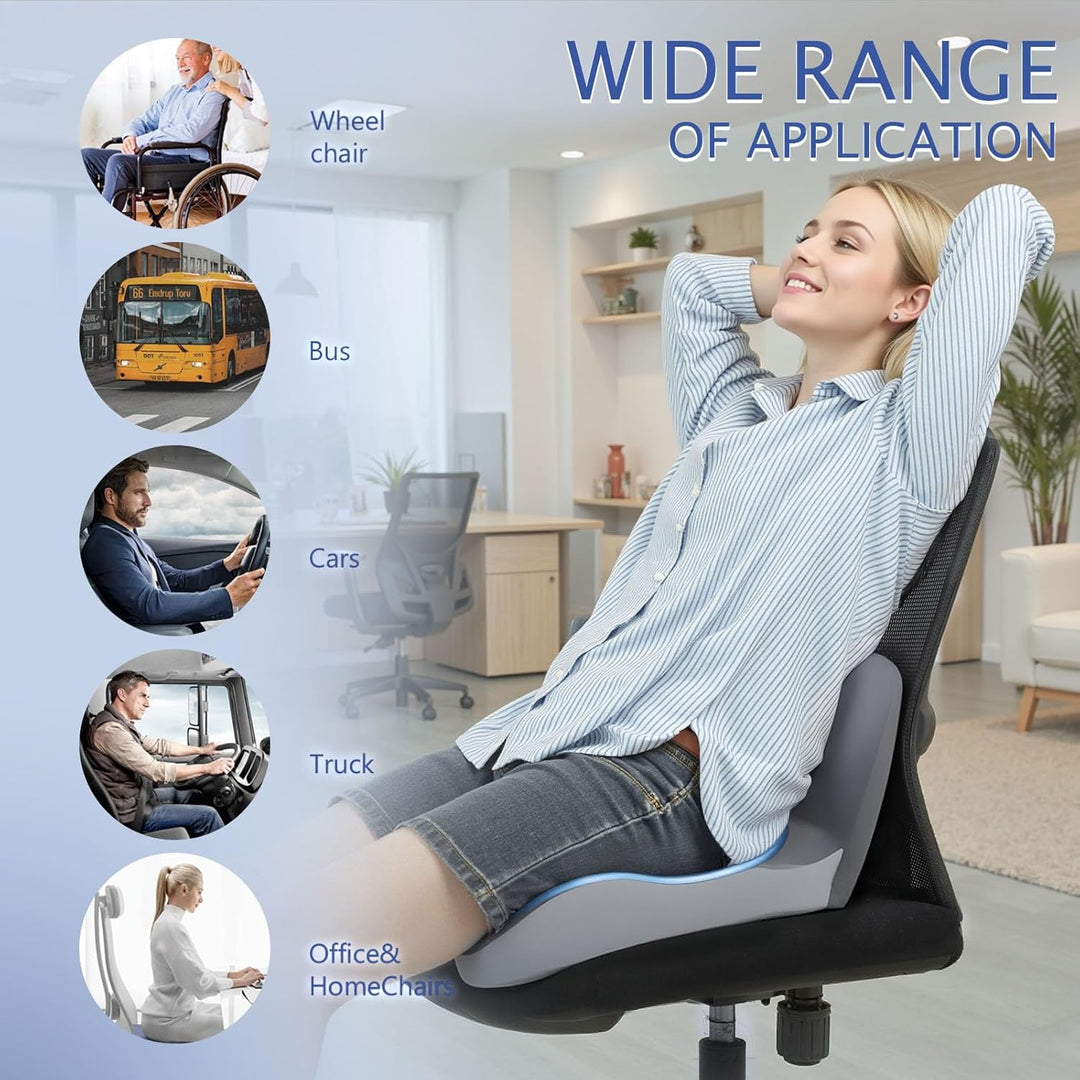 Truck Seat Cushion with Memory Foam Lumbar Support