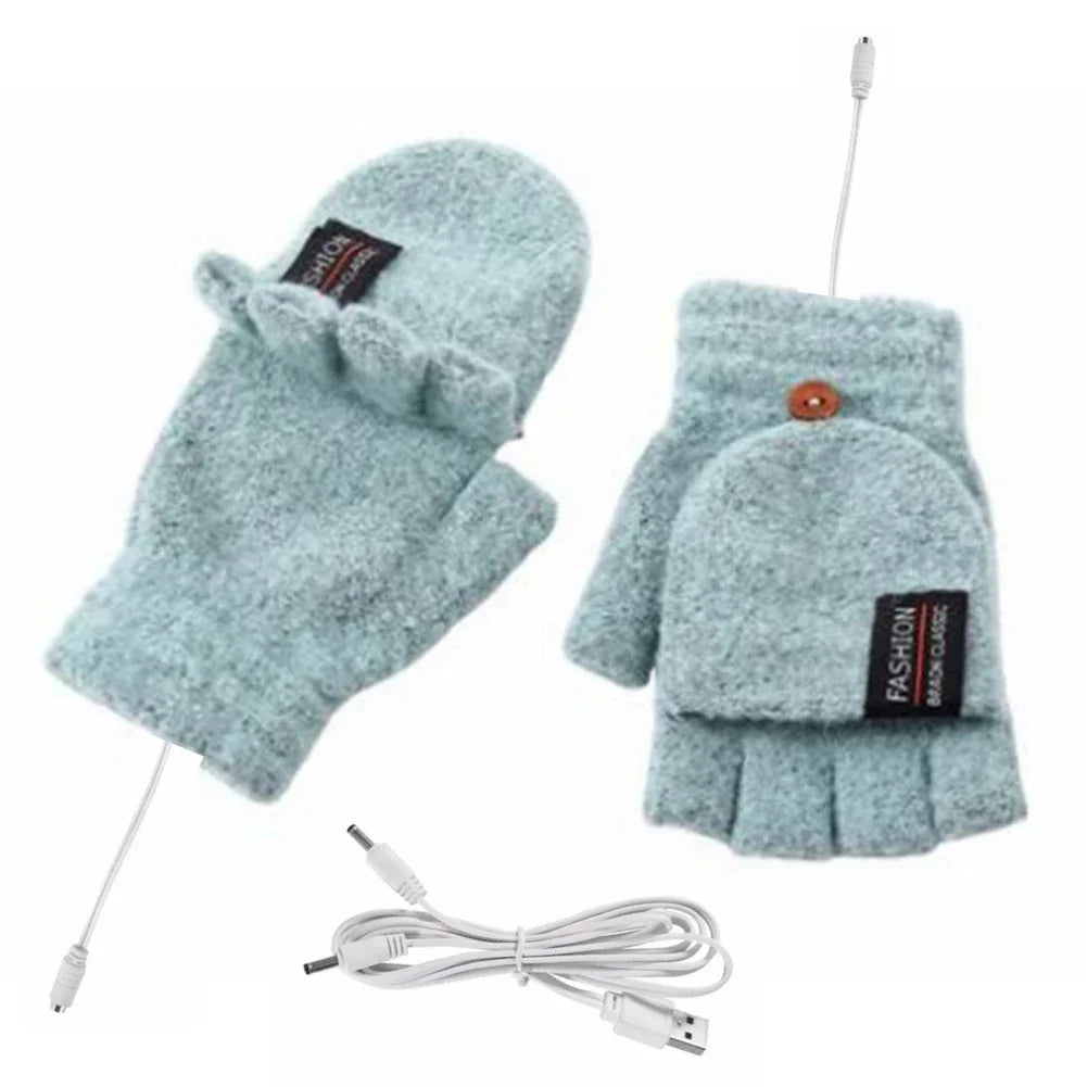 USB Hand Warmers Heated Gloves for Cold Weather Use
