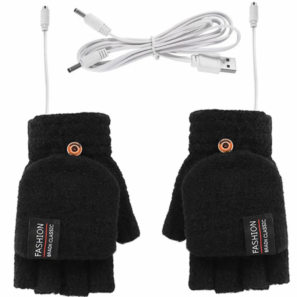 USB Hand Warmers Heated Gloves for Cold Weather Use