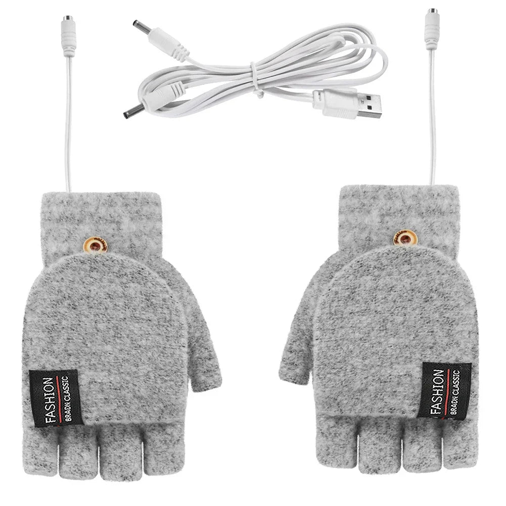 USB Hand Warmers Heated Gloves for Cold Weather Use