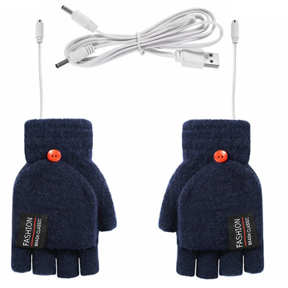 USB Hand Warmers Heated Gloves for Cold Weather Use