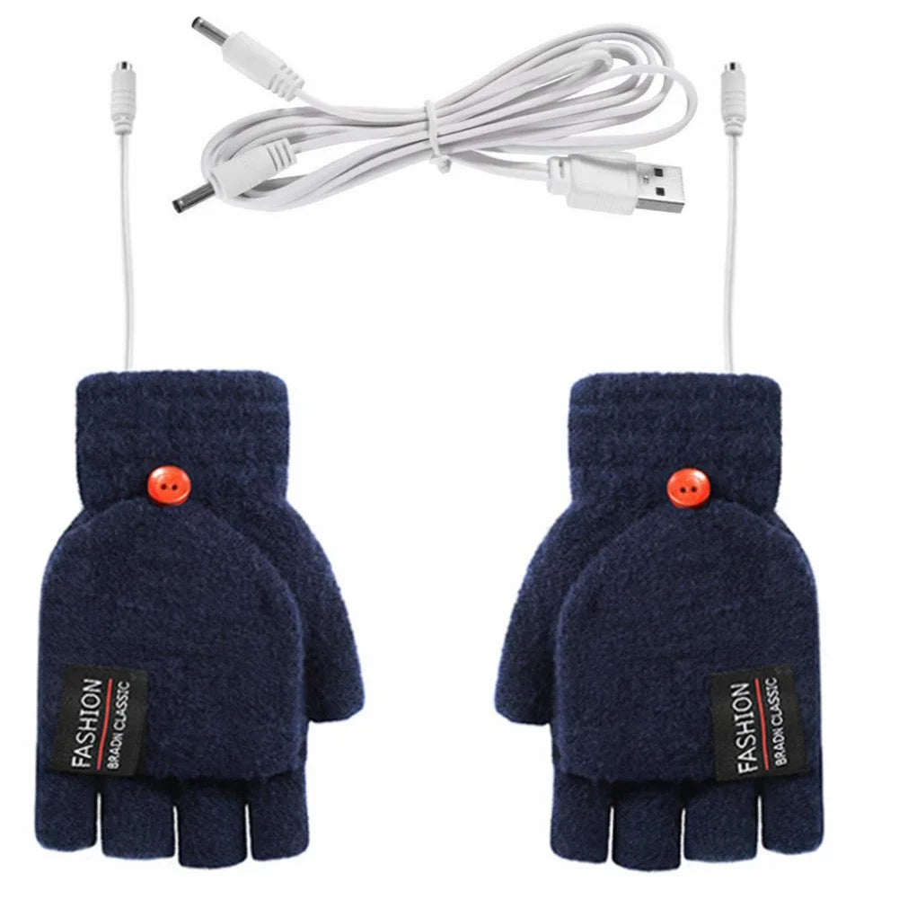 USB Hand Warmers Heated Gloves for Cold Weather Use