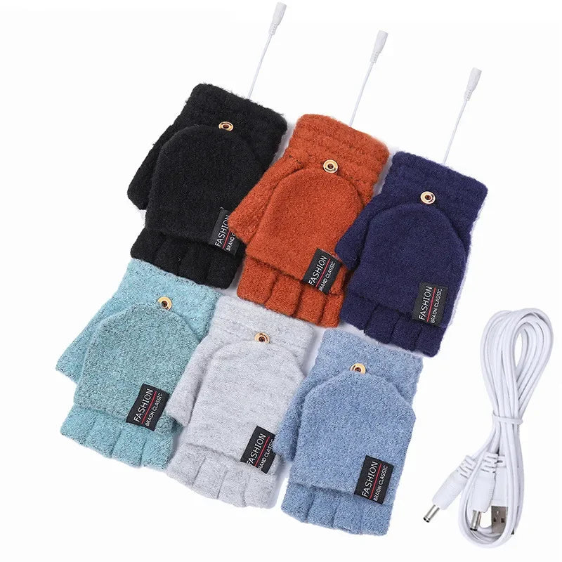 USB Hand Warmers Heated Gloves for Cold Weather Use