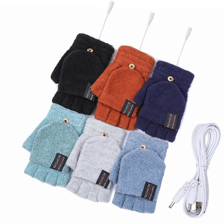 USB Hand Warmers Heated Gloves for Cold Weather Use
