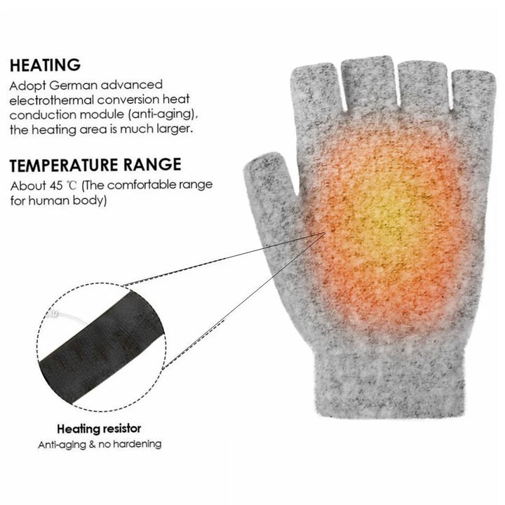 USB Hand Warmers Heated Gloves for Cold Weather Use