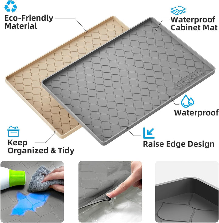Under Sink Mat Waterproof Cabinet Liner for Kitchen and Bathroom