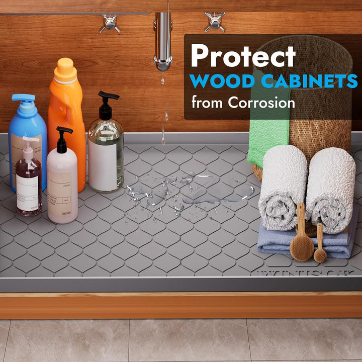 Under Sink Mat Waterproof Cabinet Liner for Kitchen and Bathroom