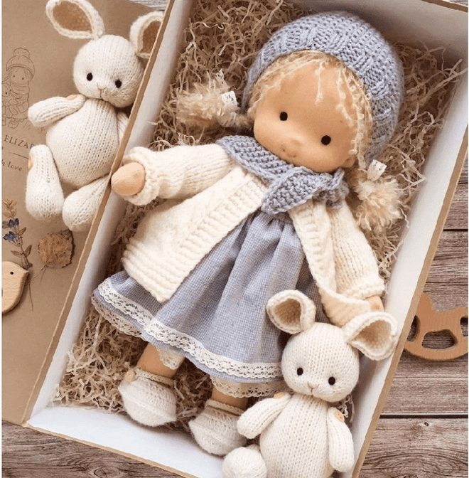 Waldorf Cuddle Doll Handmade Soft Toy for Children